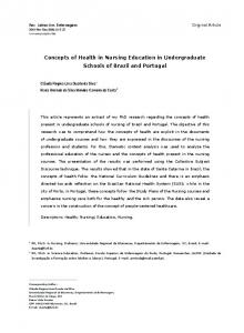 Concepts of Health in Nursing Education in
