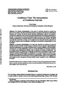 Confidence Trick: The Interpretation of Confidence Intervals