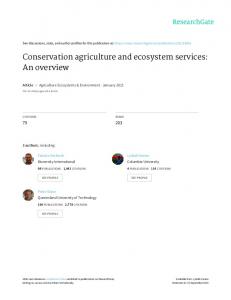 Conservation agriculture and ecosystem services: An ...
