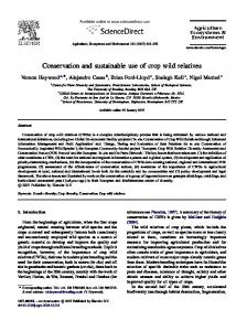Conservation and sustainable use of crop wild relatives