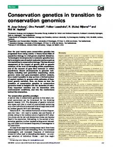 Conservation genetics in transition to conservation ...