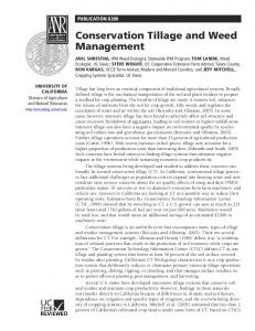 Conservation Tillage and Weed Management - ANR Catalog - UC ...