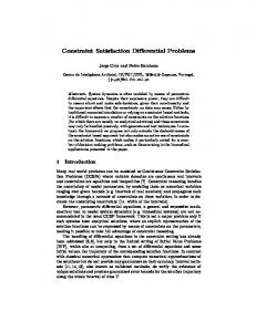 Constraint Satisfaction Differential Problems - CiteSeerX