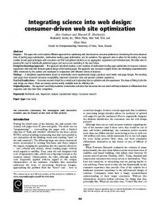 consumer-driven web site optimization - Ingenta Connect