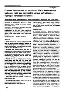 Contact lens impact on quality of life in keratoconus patients: rigid gas ...