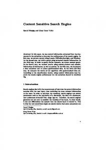 Context Sensitive Search Engine (PDF Download Available)
