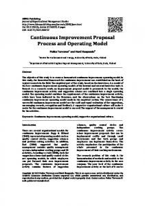 Continuous Improvement Proposal Process and ... - IBIMA Publishing