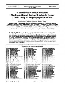 Continuous Plankton Records: Plankton Atlas of the ... - Inter Research