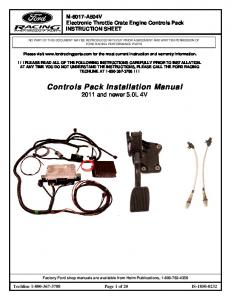 Controls Pack Installation Manual