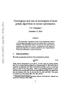 Convergence and rate of convergence of some greedy algorithms in ...
