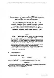 Convergence of a generalized MHSS iterative method