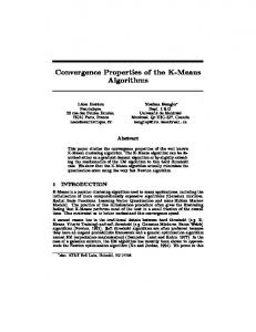 Convergence Properties of the K-Means Algorithms