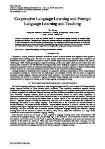 Cooperative Language Learning and Foreign Language Learning ...