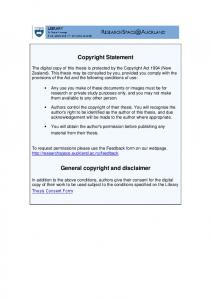Copyright Statement General copyright and disclaimer