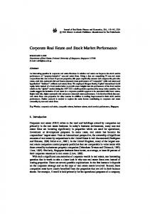 Corporate Real Estate and Stock Market Performance - Springer Link