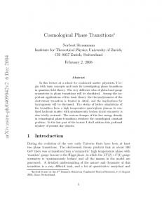 Cosmological Phase Transitions