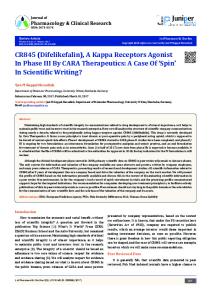 CR845 (Difelikefalin) - Juniper Publishers