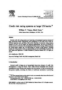 Credit risk rating systems at large US banks q - Financerisks.com