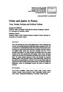 Crime and Justice in France - SAGE Journals - Sage Publications
