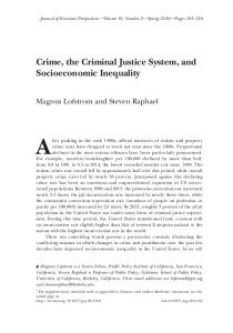 Crime, the Criminal Justice System, and Socioeconomic Inequality