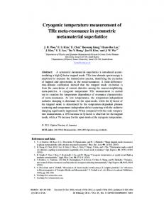 Cryogenic temperature measurement of THz meta ... - OSA Publishing