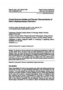 Crystal Structure Studies and Thermal