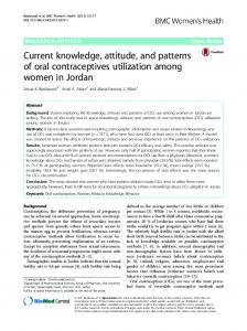 Current knowledge, attitude, and patterns of oral contraceptives ...