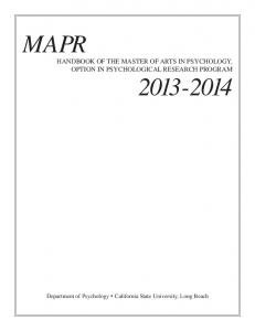 Current MAPR Graduate Handbook - California State University ...