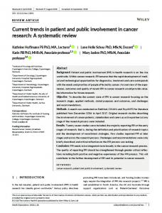 Current trends in patient and public involvement ... - Wiley Online Library