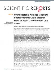 Cyanobacterial Alkanes Modulate Photosynthetic Cyclic Electron Flow