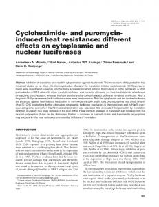 Cycloheximide- and puromycin-induced heat resistance ... - BioOne