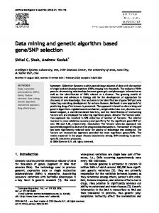 Data mining and genetic algorithm based gene/SNP ... - CiteSeerX
