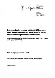 De organisatie van een sluitend NT2 aanbod voor ... - Werk.be