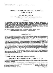 decentralized stochastic adaptive Nash games