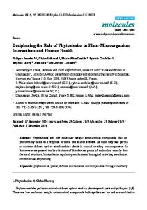 Deciphering the Role of Phytoalexins in Plant-Microorganism ... - MDPI