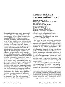Decision-Making in Diabetes Mellitus Type 1 - The Journal of ...