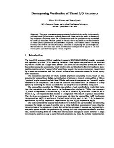Decomposing Verification of Timed I/O Automata - Research - MIT