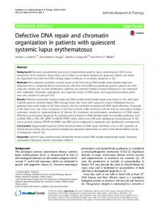 Defective DNA repair and chromatin organization in patients with ...