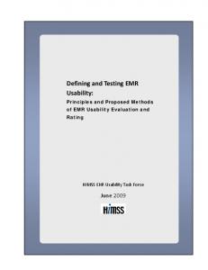 Defining and Testing EMR Usability - HIMSS