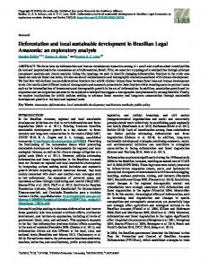 Deforestation and local sustainable development in Brazilian Legal
