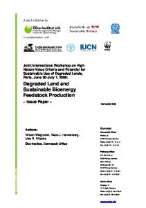 Degraded Land and Sustainable Bioenergy - Issue ... - BioenergyWiki