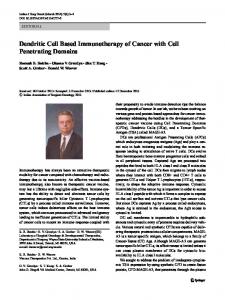 Dendritic Cell Based Immunotherapy of Cancer with ... - Springer Link