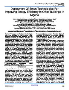 Deployment Of Smart Technologies For Improving Energy Efficiency In ...