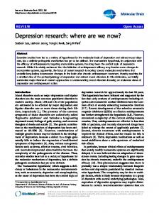 Depression research: where are we now? - ScienceOpen