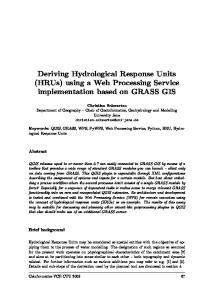 Deriving Hydrological Response Units (HRUs) using a Web ...