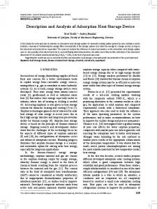Description and Analysis of Adsorption Heat Storage Device
