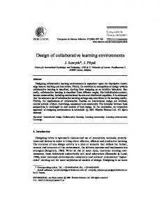 Design of collaborative learning environments