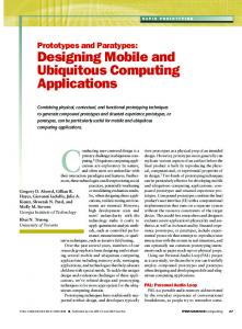 Designing Mobile and Ubiquitous Computing Applications - Computer