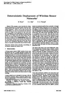 Deterministic Deployment of Wireless Sensor Networks - IAENG