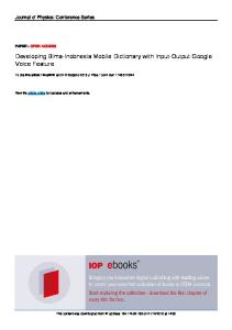 Developing Bima-Indonesia Mobile Dictionary with